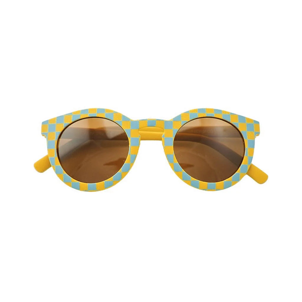 Grech&Co vaikiški akiniai nuo saulės Checks Laguna Wheat lankstūs