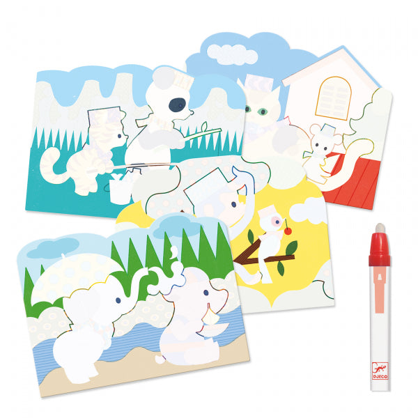 Djeco rinkinys spalvinimas vandeniu pasleptas lauke