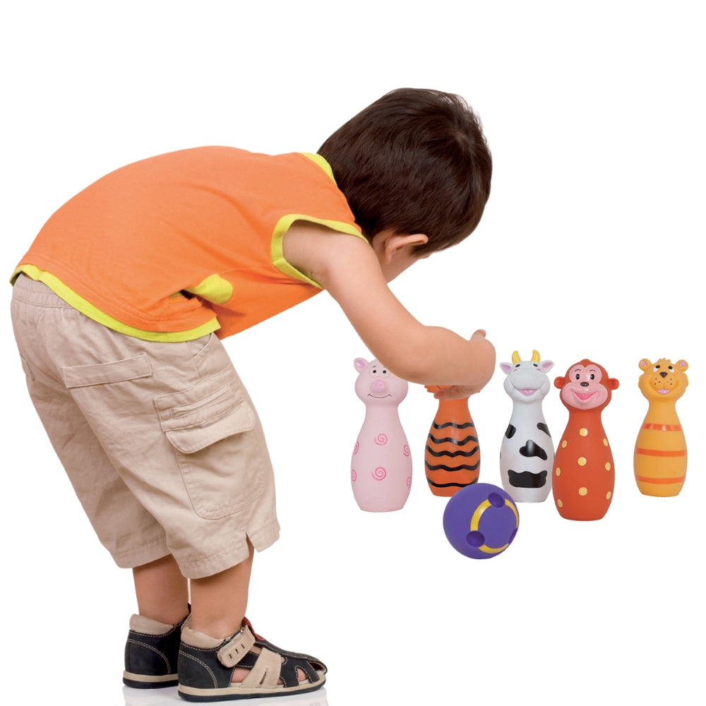 LUDI Gyvunai boulingo rinkinys zaislas smulkiajai motorikai lavinti kid playing lavinamieji zaislai