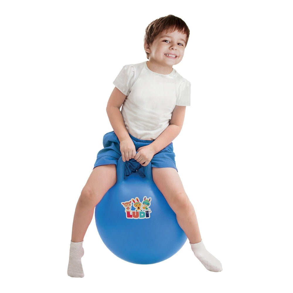LUDI Melynas sokinejimo kamuolys sokliukas 45 cm kid playing
