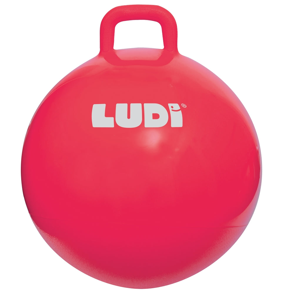 LUDI sokliukas vaikams 55 cm – raudonas pripuciamas sokinejimo kamuolys