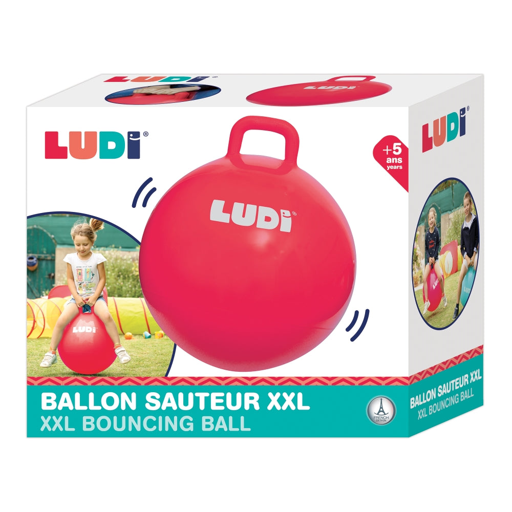 LUDI sokliukas vaikams 55 cm – raudonas pripuciamas sokinejimo kamuolys packed lavinamieji zaislai