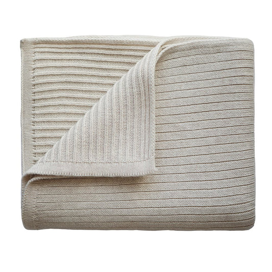 Mushie megztas pledukas kudikiui Ribbed Beige Melange