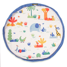 Įkelti vaizdą į galerijos rodinį, Play&amp;Go Moulin Roty dvipusis lavinamasis kilimelis ir zaislu krepsys zaidimu kilimelis animals
