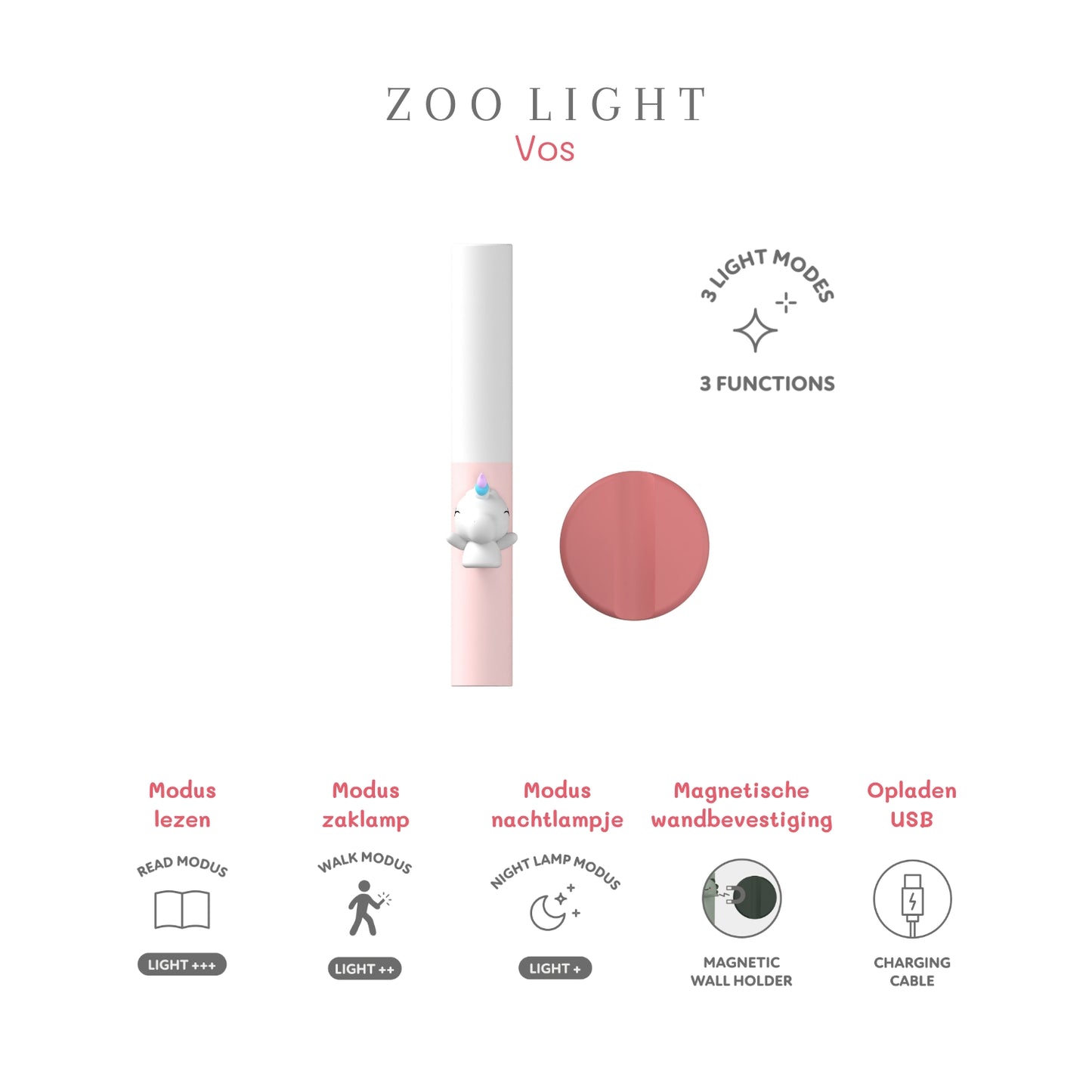 Zoo family Unicorn naktine lempa vaikiskas sviestuvas Zoo light naktine lempa prie lovos