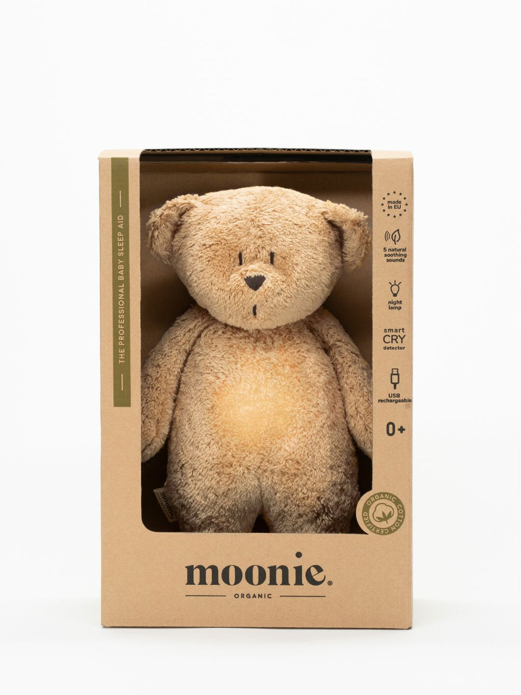 moonie grojantis ir svieciantis migdukas kudikiui organic bear honey