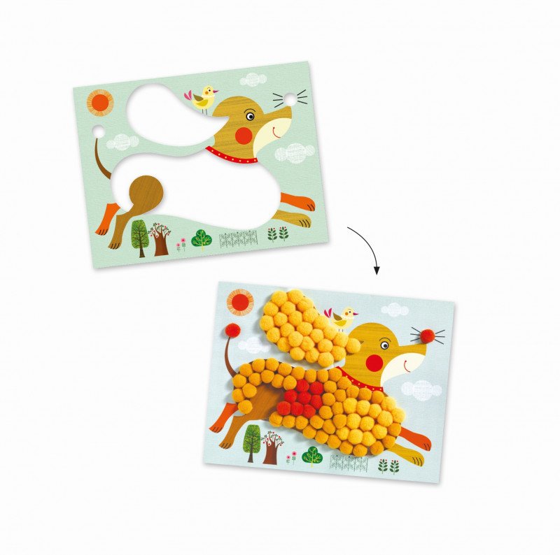 Kurybinis rinkinys Djeco Paglostyk suniuka uzduotys vaikams craft kit