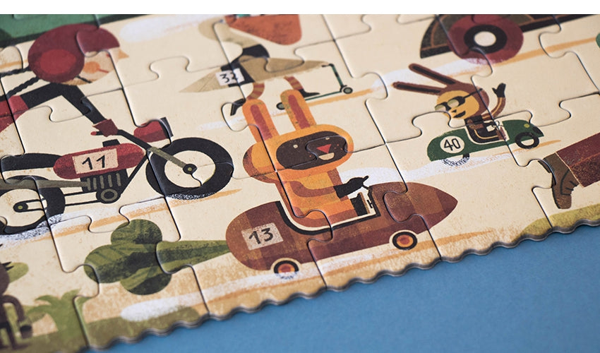 Londji Vroom Vroom deliones vaikams Lavinamieji zaislai closeup jigsaw delione